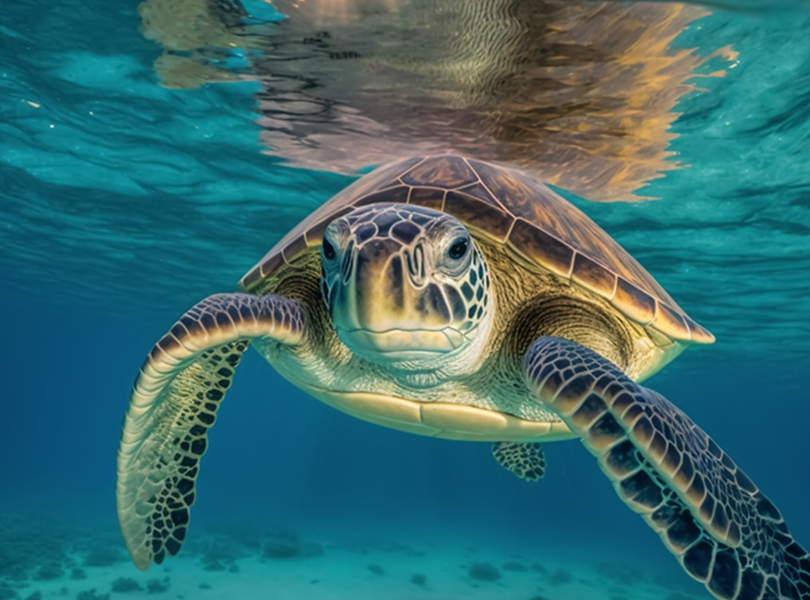 tortuga en el mar nadando